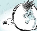  2boys alien amayuki318 antennae black_hair bo_staff child commentary_request dougi dragon_ball dragon_ball_(classic) duel energy_ball energy_beam fighting_stance floating from_above highres kamehameha_(dragon_ball) looking_at_another looking_down looking_up male_focus martial_arts_belt monkey_tail monochrome motion_lines multiple_boys outdoors piccolo_daimaou pointy_ears ruyi_jingu_bang screaming sheath sleeveless son_goku spiked_hair tail thick_eyebrows weapon weapon_on_back wristband 