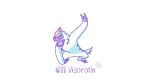  artist_name character_name claws clip_studio_paint_(medium) commentary einlesc fangs open_mouth pokedex_number pokemon pokemon_(creature) simple_background solo tail vigoroth white_background white_fur 