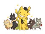  animalization ansatsu_kyoushitsu aqua_eyes black_cat black_eyes black_necktie blank_eyes brown_cat cat commentary_request flower flower_in_mouth grey_cat grin hat highres irina_jelavic karasuma_tadaomi korean_commentary koro-sensei m_uramatsu_takuya mortarboard necktie no_humans reaper_(ansatsu_kyoushitsu) red_flower red_rose rose simple_background smile tentacles yukimura_aguri 