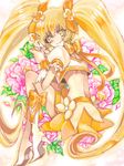  bad_id bad_pixiv_id blonde_hair boots bow cure_sunshine flower hair_ribbon heartcatch_precure! j-peg knee_boots long_hair magical_girl myoudouin_itsuki orange_bow potpourri_(heartcatch_precure!) precure ribbon sitting solo twintails very_long_hair yellow_eyes 