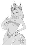 accessory anklet anthro armlet bikini black_sclera bracelet breasts clothing ear_frill eeveelution female female_anthro fin footwear frill_(anatomy) generation_1_pokemon gold_(metal) gold_jewelry hair head_crest head_frill hi_res humanoid_face jewelry lilac_(luxe) long_hair markings medium_breasts nintendo orexovayapasta_(artist) pokemon pokemon_(species) pokemorph ring shiny_pokemon small_waist solo star_(marking) swimwear tail tail_fin tail_frill two-piece_swimsuit vaporeon