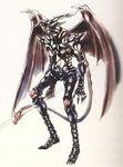  demon evil horns lowres male male_focus official_art playstation smirk tail tall the_legend_of_dragoon weapon wings zachwell 