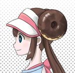  donut doughnut food mei_(pokemon) pokemon pokemon_(game) pokemon_bw2 portrait profile sideview smile when_you_see_it 
