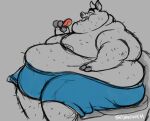 anthro biped bodily_fluids bottomwear clothed clothing cloven_hooves dessert domestic_pig doughnut eating eating_food fatdanwich food hairy hooves male mammal moobs morbidly_obese obese overweight pastry shorts shorts_only sketch solo suid suine sus_(pig) sweat topless triple_chin