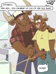 affectionate age_difference anthro anthro_on_anthro arm_around_another arm_around_partner aroused aroused_by_another aroused_face aroused_male ball_tuft balls barazoku bathroom beard biceps big_balls big_muscles big_penis black_clothing black_hat black_headwear blue_bottomwear blue_clothing blue_jeans blue_pants blush blush_lines bodily_fluids bottomwear bovid bovine brown_beard brown_body brown_eyebrows brown_facial_hair brown_fur brown_goatee brown_mustache brown_pubes cattle clothing cocky cocky_grin comic crossing_the_streams denim denim_bottomwear denim_clothing dialogue duo embarrassed embarrassed_expression embarrassed_horny english_text erection eyebrows facial_hair father_(lore) father_and_child_(lore) father_and_son_(lore) flannel flannel_shirt flirting flirting_look fur genital_fluids genitals goatee grabbing_own_penis grin grinning_at_another grinning_at_partner grope hand_on_own_penis hand_on_penis hand_on_shoulder hat headgear headwear hi_res holding_another holding_erection holding_own_penis holding_partner holding_penis holding_shoulder horn incest_(lore) incestuous_temptation_(lore) jeans larger_anthro larger_male male male/male male_peeing mammal manly mature_anthro mature_male muscular muscular_anthro muscular_arms muscular_male muscular_thighs mustache older_anthro older_male pants parent_(lore) parent_and_child_(lore) parent_and_son_(lore) pecs peeing peeing_together peeing_while_erect penis penis_grab penis_poking_out penis_squeeze presenting presenting_balls presenting_body presenting_penis pubes public_restroom red_clothing red_shirt red_topwear redneck rubbing_penis seduced seductive self_grope shirt shoulder_grab size_difference smaller_anthro smaller_male smile smirk smirking_at_another smirking_at_partner son_(lore) speech_bubble standing stroking_penis teasing teasing_partner text thick_arms thick_eyebrows thick_thighs toilet topwear tough_guy trucker trucker_hat tuft urine urine_from_penis urine_in_toilet_bowl urine_stream watersports white_clothing white_hat white_headwear wickedwhelp yellow_clothing yellow_shirt yellow_topwear yellow_urine younger_anthro younger_male