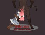2026 anthro balls big_balls big_penis black_hair blue_eyes body_worship boots bovid bovine brown_body brown_clothing brown_fur brown_legwear brown_thigh_boots brown_thigh_highs clothing duo english_text european_mythology extreme_size_difference felid footwear fur game_over gameplay_mechanics genital_worship genitals greek_mythology grey_body grey_fur hair hi_res hood huge_balls huge_penis kayz_(snepkayz) kneeling larger_male legwear licking male male/male mammal markings medial_ring minotaur multicolored_body multicolored_fur muscular muscular_anthro muscular_male mythology nude nude_anthro nude_male oral pantherine penile penis penis_lick penis_worship scarlet-frost sex shoes size_difference smaller_male snow_leopard spots spotted_body spotted_fur story story_in_description submissive submissive_male tail text thigh_boots thigh_highs tongue white_body white_fur