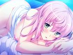  bed blush breasts game_cg marushin_(denwa0214) nipples nude pink_hair shirato_usagi spocon! 