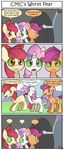  amber_eyes apple_bloom_(mlp) comic cub cutie_mark_crusaders_(mlp) door english_text equine eyewear female feral friendship_is_magic fur glasses green_eyes group hair horn horse mammal mind_control my_little_pony orange_fur pegasus pony purple_eyes purple_hair red_hair ribbons scootaloo_(mlp) solar-slash sweetie_belle_(mlp) text two_tone_hair unicorn white_fur wings yellow_fur young 