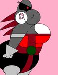  2012 big_breasts breasts butt evil fangs female gloves invalid_color obese omegarobotnik98 overweight pink_background plain_background red_eyes robotnik sega sonic_(series) spikes suit villain yoshi 