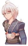  bad_id bad_pixiv_id cream_(nipakupa) glasses male_focus morichika_rinnosuke simple_background solo touhou white_background 