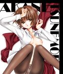  artist_request breasts breasts_out breasts_outside brown_eyes brown_hair cameltoe dress_shirt nadi2697 open_clothes pantyhose psycho-pass shirt short_hair solo tsunemori_akane 