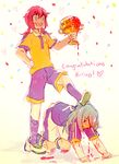  bad_id bad_pixiv_id blood crossover english heart inazuma_eleven inazuma_eleven_(series) inazuma_eleven_go inazuma_japan kazemaru_ichirouta kirino_ranmaru male_focus multiple_boys namie-kun open_mouth pink_hair raimon raimon_soccer_uniform sketch soccer_uniform sportswear trophy twintails 