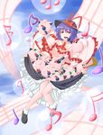  blue_eyes blue_hair closed_eyes copy_ability crossover frills gen_1_pokemon green_eyes hat hat_ribbon jigglypuff kirby kirby_(series) microphone music musical_note nagae_iku nechio odd_one_out open_mouth pokemon pokemon_(creature) red_eyes ribbon shoes short_hair singing socks touhou 