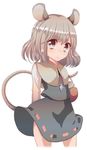  animal_ears bad_id bad_pixiv_id basket capelet cream_(nipakupa) grey_hair jewelry looking_at_viewer mouse mouse_ears mouse_tail nazrin pendant short_hair simple_background solo tail tail_hold touhou white_background 