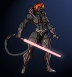  abs b9tribeca belt biceps boots breasts cat clothed clothing collar feline female gloves hood invalid_tag lightsaber mammal muscles muscular_female skimpy solo star_wars sword warrior weapon 