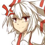  anger_vein bad_id bad_pixiv_id bow fujiwara_no_mokou hair_bow hair_ribbon highres jitome long_hair red_eyes ribbon solo suspenders touhou white_hair yamato_(muchuu_paradigm) 