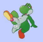  2019 4_fingers anthro atrolux balls belly big_balls blue_eyes clothing erection footwear green_yoshi half-closed_eyes humanoid_penis leaning leaning_back looking_down male mario_bros mostly_nude navel nintendo nude penis presenting presenting_penis raised_leg reptile saggy_balls scalie shoes sitting solo spread_legs spreading thick_thighs uncut vein veiny_penis video_games yoshi 