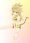  animal_ears animal_print breasts kesuida long_hair medium_breasts original sitting smile solo tiger_print 