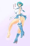  1girl aftersex alternate_breast_size ass bare_legs barefoot bishoujo_senshi_sailor_moon blue_eyes blue_hair blush boots bow breasts choker cum cum_on_body cum_on_lower_body cumdrip ear_studs earrings elbow_gloves erect_nipples feet female footjob gloves heart high_heels highres huge_breasts jewelry knee_boots large_breasts magical_girl miniskirt mizuno_ami panties pleated_skirt sailor_collar sailor_mercury sailor_moon sailor_outfit shoes short_hair simple_background skirt smell solo spoken_heart standing standing_on_one_leg sweat text thighs tiara translated underwear warumono_tomii white_background white_panties 
