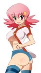  1girl akane_(pokemon) ass breasts gym_leader halubato harubato highres pink_hair pokemon solo underboob 