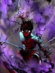  aura bandages hiei_(yuu_yuu_hakusho) homex katana male_focus revision shirtless solo sword third_eye weapon yuu_yuu_hakusho 