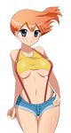  1girl breasts halubato harubato highres kasumi_(pokemon) orange_hair pokemon solo underboob 