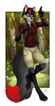  backpack canid canine canis forest male mammal solapi_(artist) solo tree wolf 
