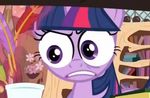  big_eyes equine eyelashes feathers female flower friendship_is_magic fur hair horn horse library low_res mammal my_little_pony pony purple_eyes purple_fur quill screencap solo twilight_sparkle_(mlp) two_tone_hair unicorn unknown_artist 