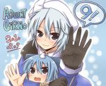  2girls advent_cirno blue_hair blush cirno gesture letty_whiterock lockheart looking_at_viewer multiple_girls silver_hair smile touhou 