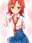  bad_id bad_pixiv_id collarbone hair_down hair_ornament hairclip hino_akane_(smile_precure!) keikotsu nanairogaoka_middle_school_uniform necktie precure red_eyes red_hair school_uniform sleeves_rolled_up smile smile_precure! solo tears 