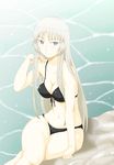  bikini blush breasts jormungand kesuida koko_hekmatyar long_hair medium_breasts sitting smile solo swimsuit very_long_hair 