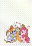  avian blue_fur comic cutie_mark english_text equine female feral friendship_is_magic fur gilda_(mlp) gryphon hair horse mammal multi-colored_hair my_little_pony pegasus pink_fur pink_hair pinkie_pie_(mlp) pony purple_eyes rainbow_dash_(mlp) rainbow_hair text wings 