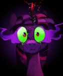  aura black_background corruption cracks equine female feral friendship_is_magic fur green_eyes hair horn horse looking_at_viewer lopoddity magic mammal my_little_pony plain_background pony purple_fur solo twilight_sparkle_(mlp) two_tone_hair unicorn 
