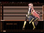  blue_eyes boots highres long_hair looking_at_viewer looking_back megurine_luka pink_hair skirt solo thighhighs very_long_hair vocaloid yukikaze_(pg6sa_az1) 