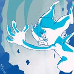  anime blue blue_and_white dark_clefita digimon line_art solo veemon 