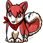  ambiguous_gender bandanna blasted canine cenny chibi cute dog feral husky mammal plain_background solo translucent transparent_background 