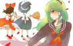  alternate_costume as blonde_hair hakurei_reimu kirisame_marisa kochiya_sanae multiple_girls school_uniform serafuku touhou 