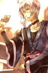  glasses male_focus memory_card morichika_rinnosuke silver_hair solo sunakumo touhou 