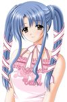  blue_hair bow brown_eyes choker hair_ribbon idol lovely_idol nishimata_aoi ribbon solo twintails 