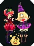  anzu_(pixiv) bad_id bad_pixiv_id blonde_hair blue_eyes boots frog grimgrimoire lillet_blan margarita_surprise multiple_girls red_hair short_hair 