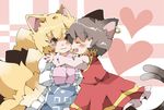  animal_ears bad_id bad_pixiv_id blonde_hair brown_hair cat_ears cat_tail chachi_(azuzu) chen china_dress chinese_clothes dress earrings fox_ears fox_tail hands_in_opposite_sleeves heart jewelry long_sleeves multiple_girls no_hat no_headwear ribbon short_hair tail touhou yakumo_ran 
