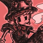  1girl child cigar eugene__0 hat mechanical_arms monochrome peacock_(skullgirls) pixiv_manga_sample skullgirls smoke smoking solo top_hat yuujin_(eugene) 