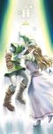  1girl beco blue_eyes closed_eyes gloves hat highres imminent_kiss link long_hair pointy_ears princess_zelda revision the_legend_of_zelda the_legend_of_zelda:_ocarina_of_time tiara 
