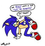  anthro blue_hair gay green_eyes hair hedgehog male plain_background seduction sega sonic_(series) sonic_the_hedgehog 