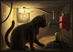  black_cat box cable cat geiger_counter ka92 light_bulb no_humans original schrodinger's_cat science solo 