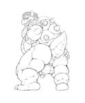  anthro anus armlet balls biceps big big_balls big_butt big_penis black_and_white bowser bracelet butt chubby claws cock_ring collar dreke fangs flaccid grin hair hindpaw horn inviting jewelry king koopa looking_at_viewer looking_back male mario_bros monochrome muscles nintendo nude open_mouth overweight paws penis plain_background pose presenting presenting_hindquarters raised_tail reptile royalty scalie seductive shell smile solo spiked_bracelet spiked_collar spikes spread_legs spreading standing teeth thick_thighs thighs toes tongue tongue_out turtle video_games white_background 