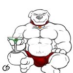  anthro biceps big_muscles brian_griffin bulge canine chubby collar dog family_guy gs male mammal martini musclegut muscles pecs solo underwear 