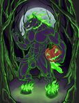  animal_genitalia balls biceps demon equine fire forest green_flames green_theme halloween holidays hooves horse horsecock lapinbeau male mammal moon muscles night pecs penis pumpkin tree 