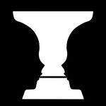  fine_art_parody food greyscale lowres monochrome optical_illusion original parody pocky pocky_kiss shared_food silhouette vase 