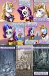  blanket blonde_hair blue_fur bow_tie bruise building clothed clothing comic cutie_mark dialog dialogue duo english_text equine female feral food friendship_is_magic fur hair horn horse magic male mammal mud my_little_pony outside pig pluckyninja pony porcine prince_blueblood_(mlp) purple_hair rain rarity_(mlp) text tree unicorn white_fur wood 